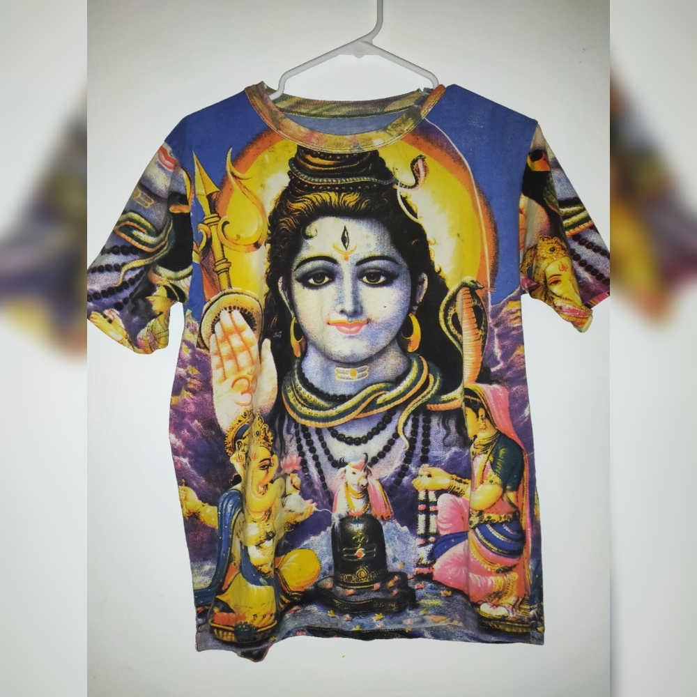 Allover Print Graphic Buddha T Shirt